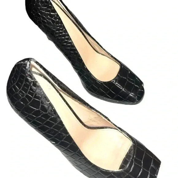 COLIN STUART PEEP TOE LEATHER PUMPS - Picture 6 of 11